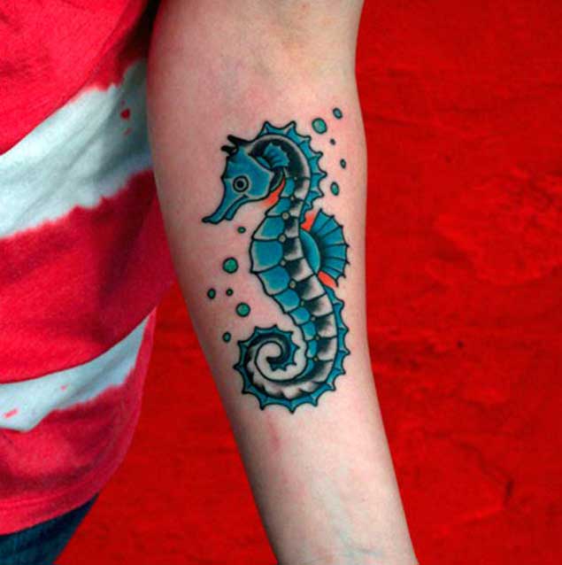 Traditional Style Seahorse Tattoo