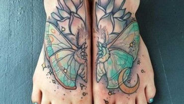 Beautiful Butterfly Foot Tattoo