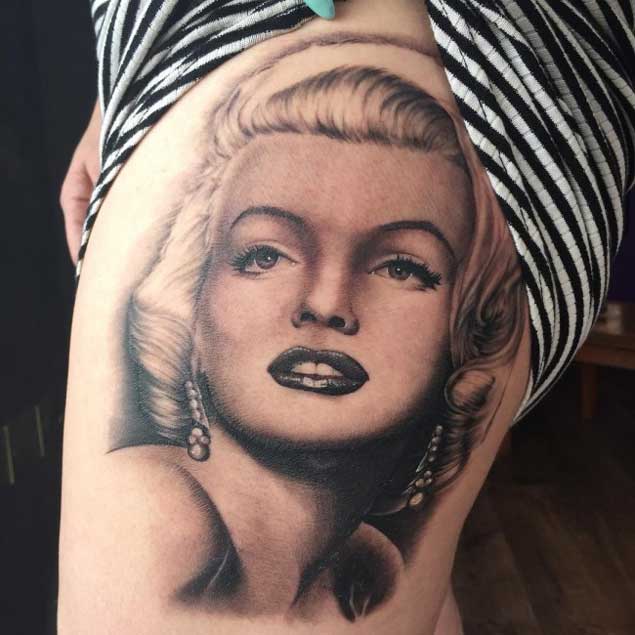 Thigh Marilyn Monroe Tattoo