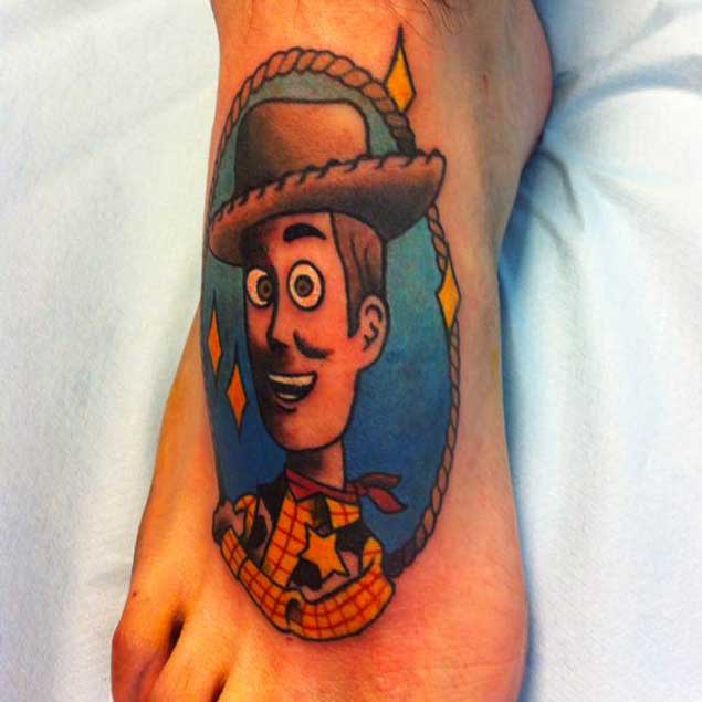 Woody Foot Toy Story Tattoo