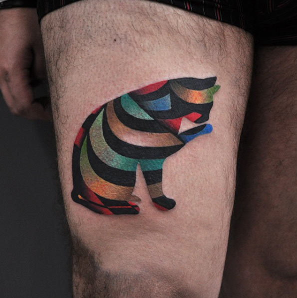 Surreal Cat Tattoo by David Cote