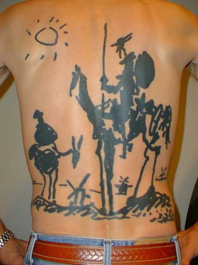 Full Back Don Quixote Tattoo
