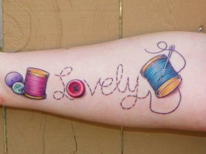 21 Beautiful Sewing And Knitting Tattoo Designs - TattooBlend