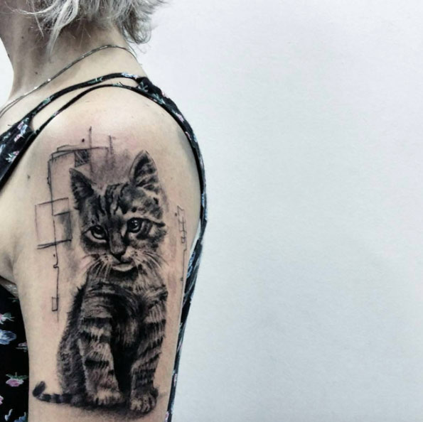 Cat Tattoo by Jonas Lima