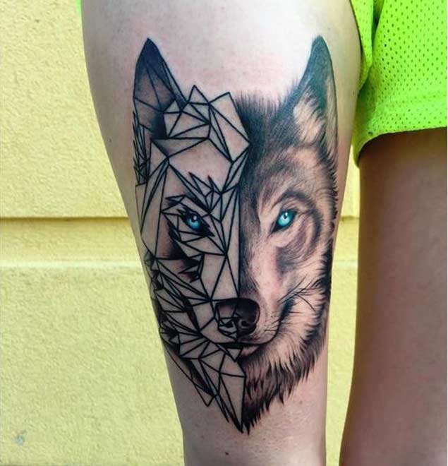 geometric-wolf-tattoo