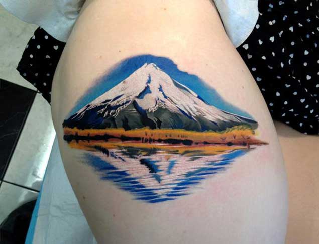 snow capped mountain tattoo