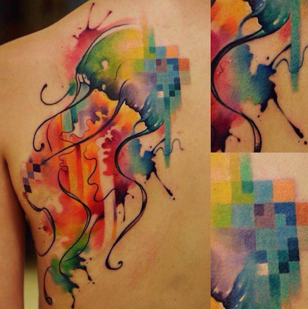 pixelated-jellyfish-tattoo