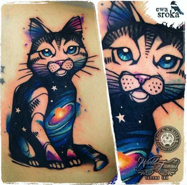 Galactic Cat Tattoo