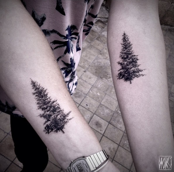 tree tattoos matching
