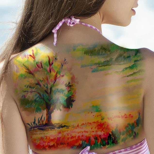 Watercolor Nature Tattoo