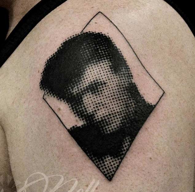 David Bowie Halftone Tattoo