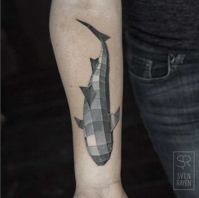Geometric Shark Tattoo