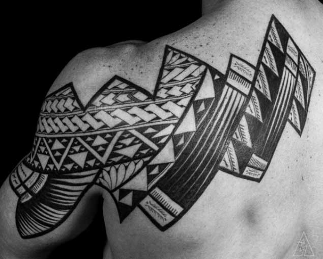Geometric Tribal Tattoo by Kenny Brown