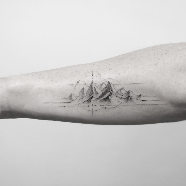 Mountain tattoo by Sanghyuk Ko