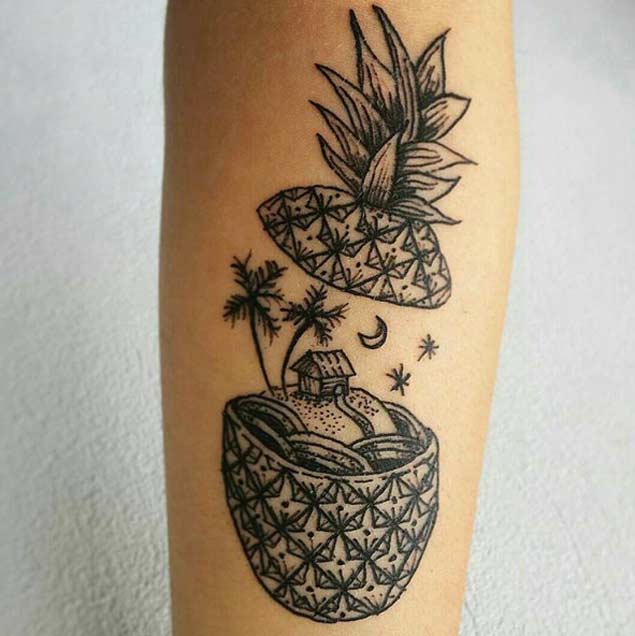 Creative Pineapple Tattoo