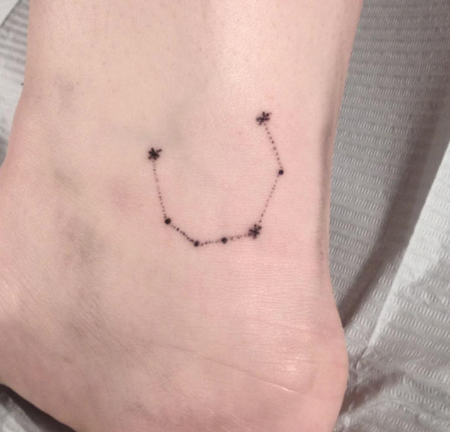 constellation ankle tattoo