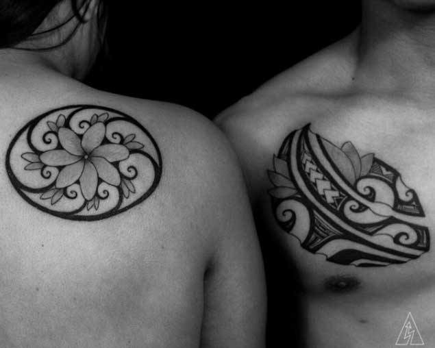 His and Her Tribal Tattoos by Kenny Brown