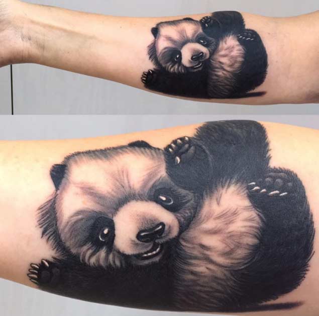 Adorable baby panda tattoo