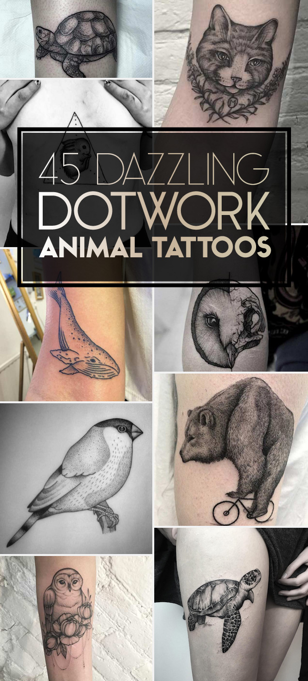 45 Dazzling Dotwork Animal Tattoos | TattooBlend