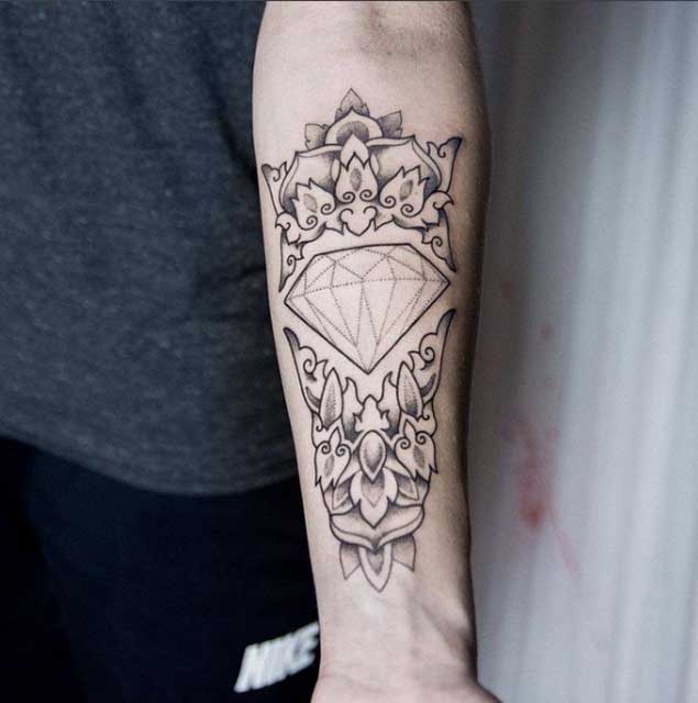 Dotwork Diamond Tattoo