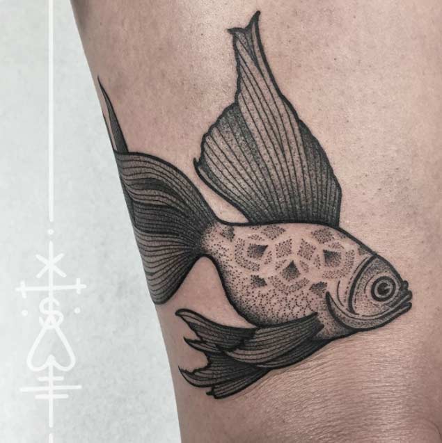 Dotwork Goldfish Tattoo