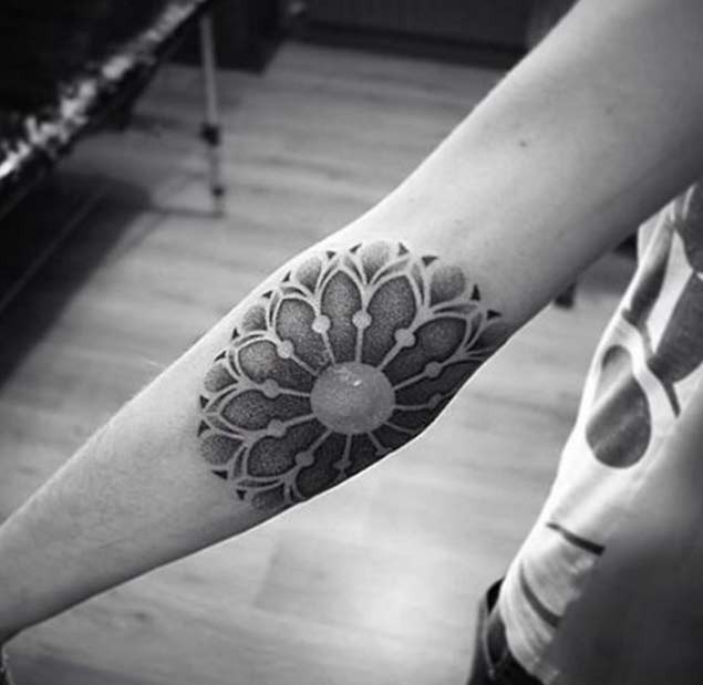 Mandala Dotwork forearm tattoo