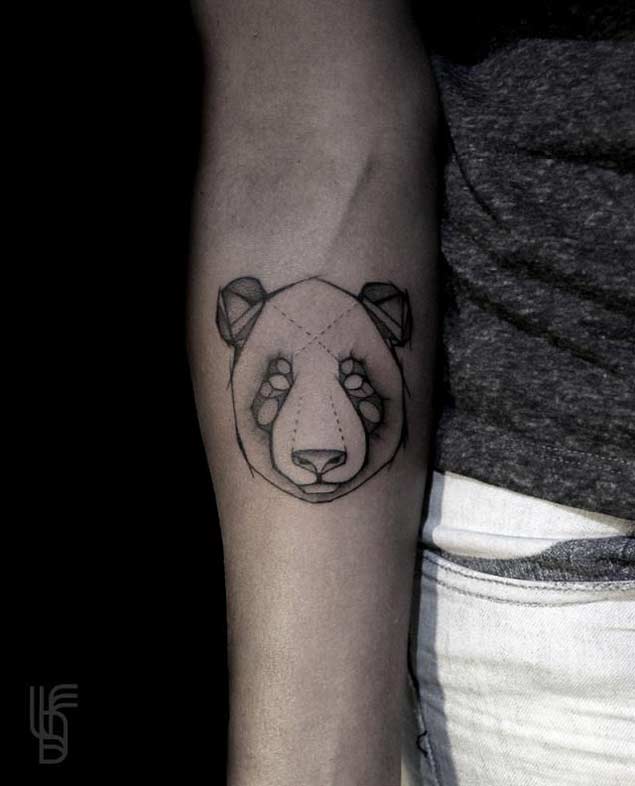 Dotwork Panda Tattoo