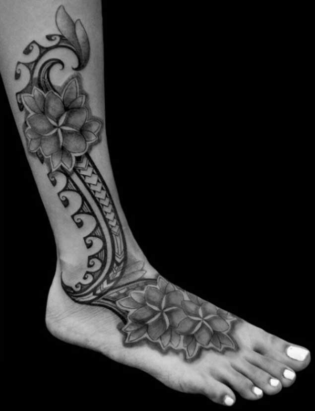 Foot and Leg tribal tattoo