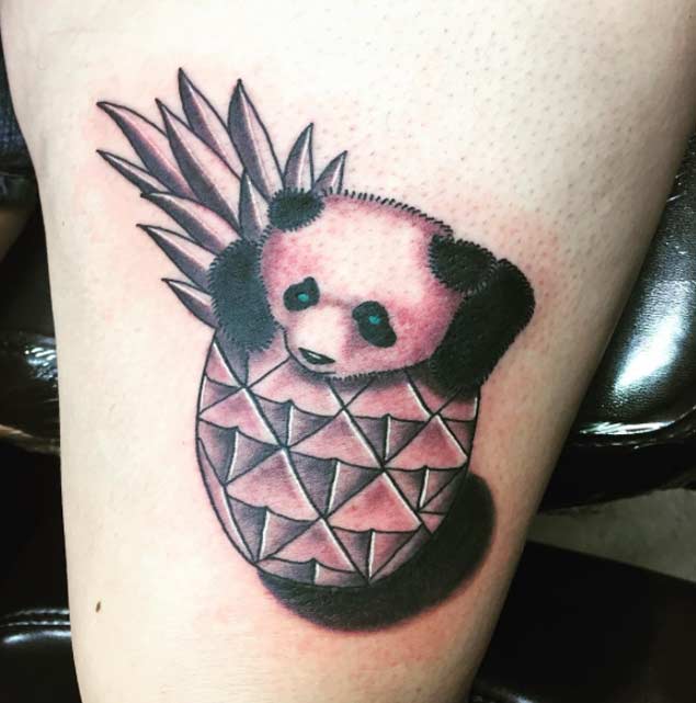 Pineapple panda tattoo