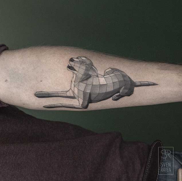 Geometric Dog Tattoo