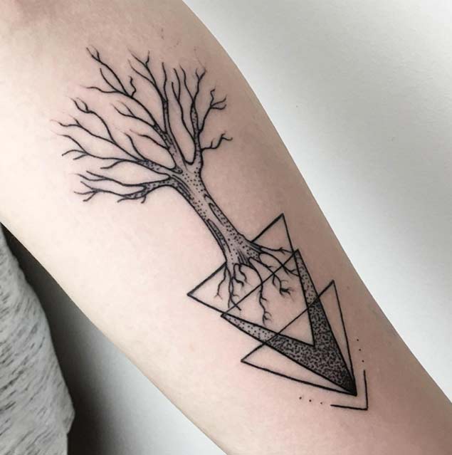 Geometric Tree Tattoo