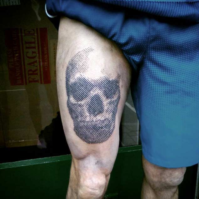 Large Halftone Skull Tattoo
