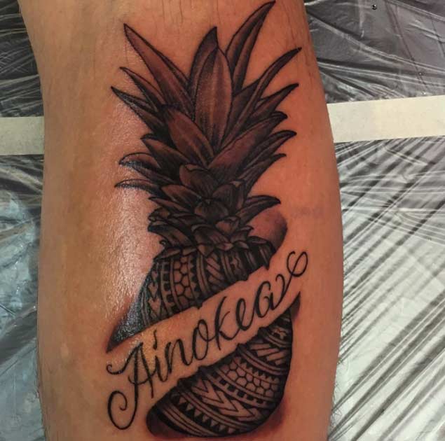 Maori Tribal Pineapple Tattoo