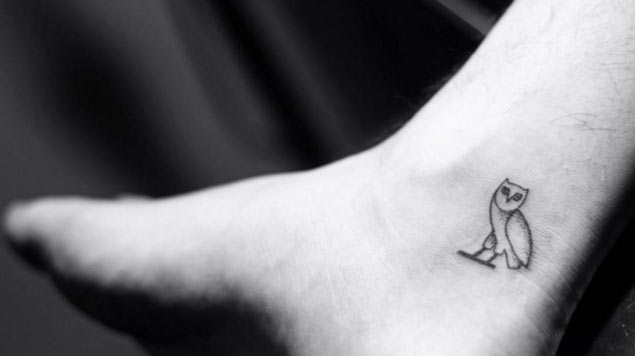 Tiny Owl Tattoo on Ankle