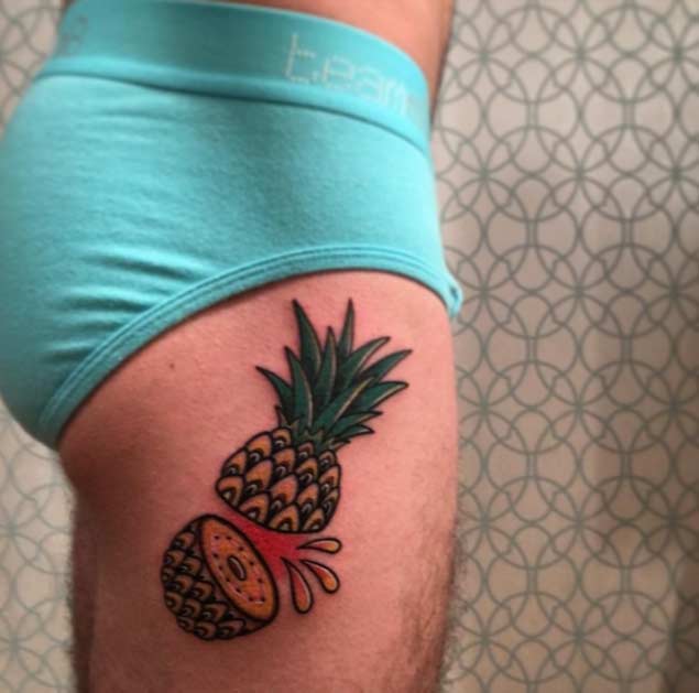 Sliced Pineapple Tattoo