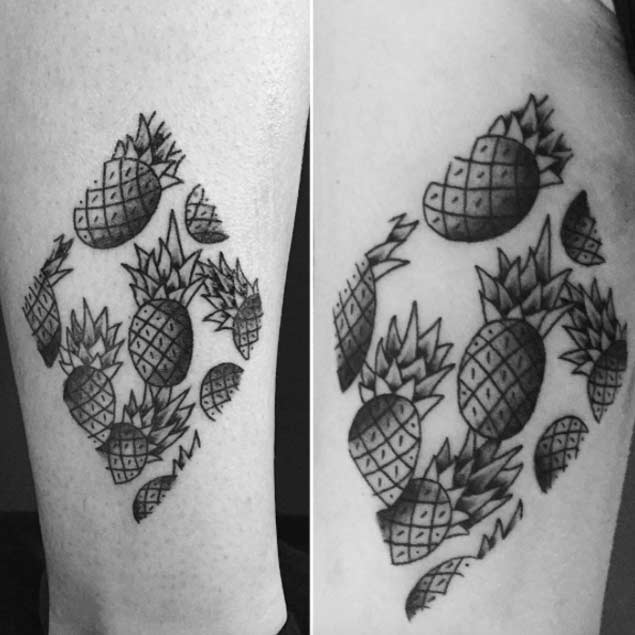Blackwork Pineapple Tattoo