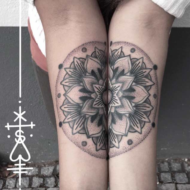 Symmetrical Mandala Tattoo by Sarah Herzdame