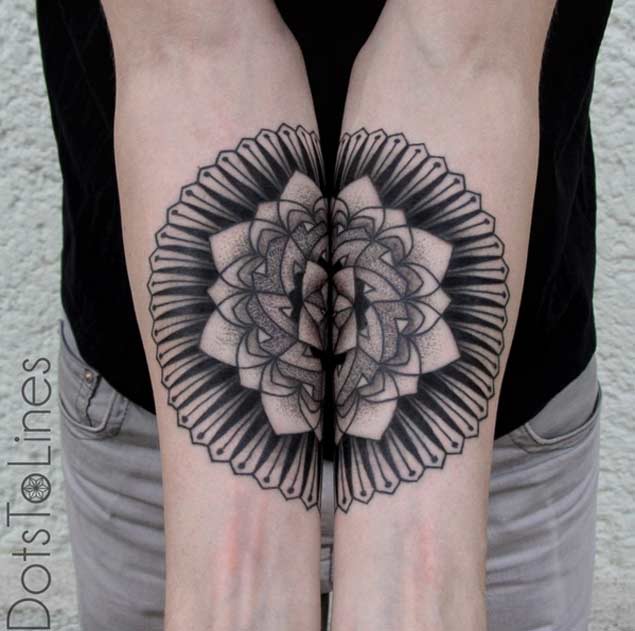 Symmetrical Mandala Tattoo by Chaim Machlev