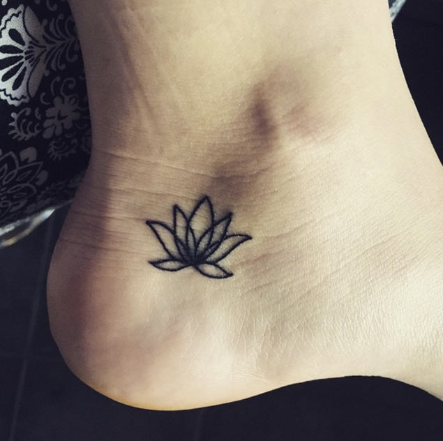 Tiny Lotus Flower on Ankle