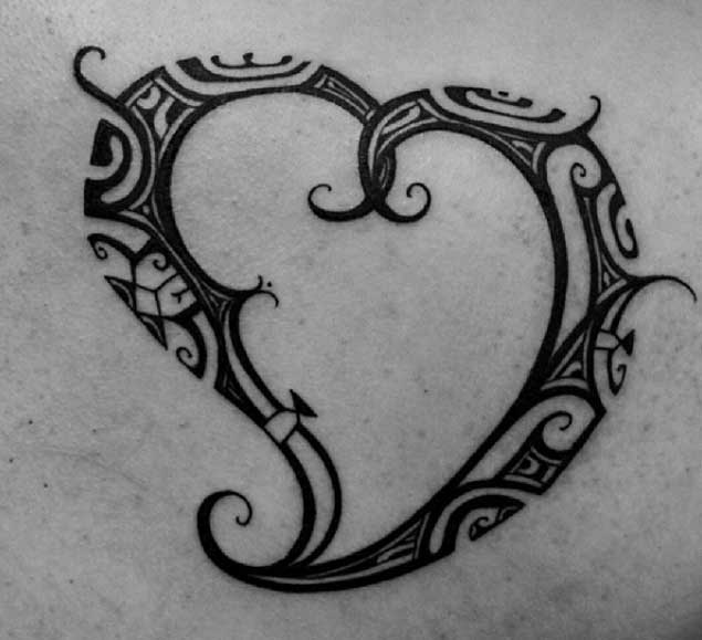 Tribal Heart Tattoo by Kenny Brown