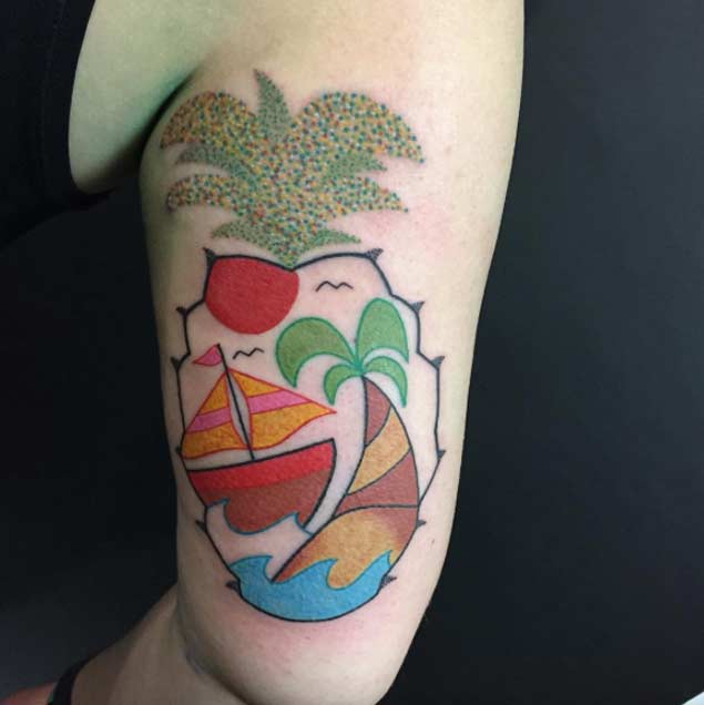 Tropical Pineapple Tattoo