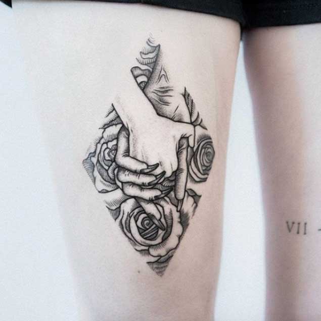 Holding Hand tattoo by Uls Metzger