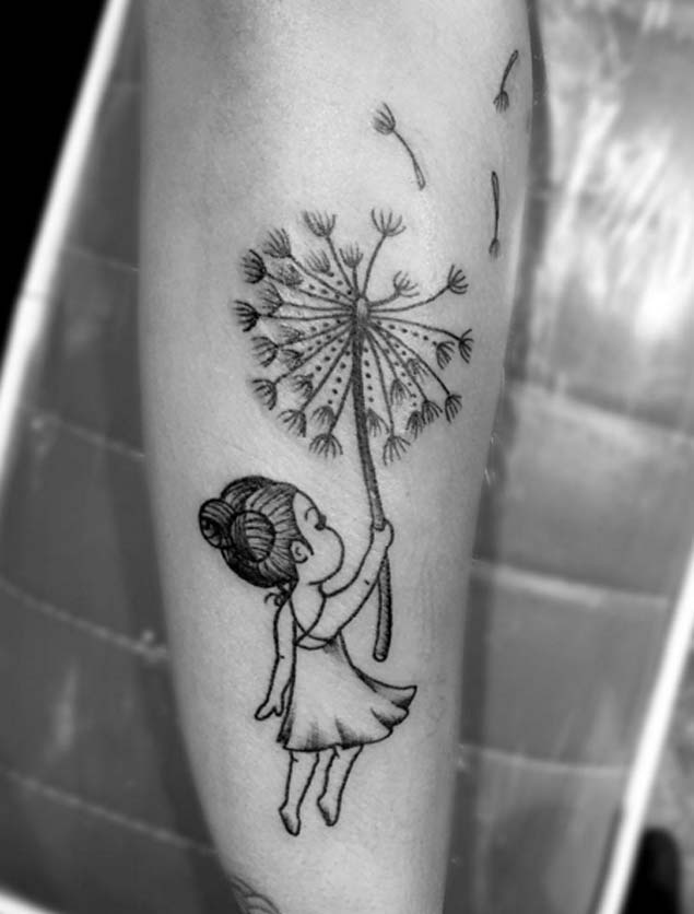 Cute Dandelion Tattoo by Sierra Bancroft 