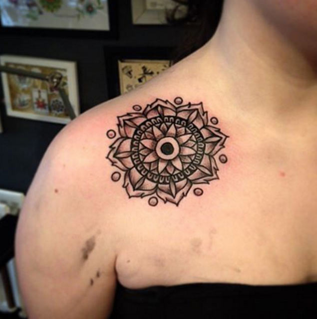 Symmetrical Shoulder Tattoo by Crooked Mile