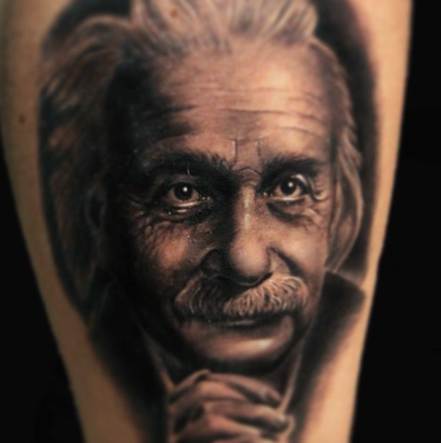 Albert Einstein Tattoo by Michele Agostini