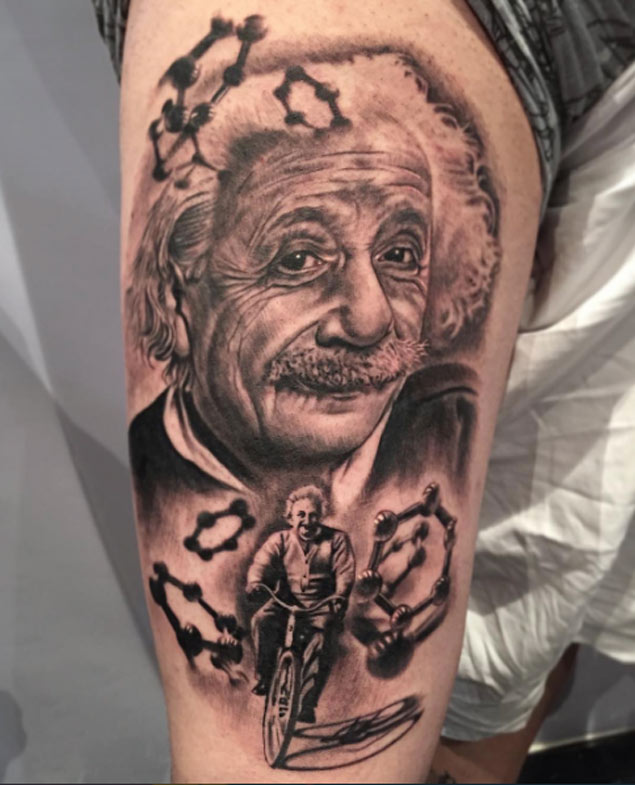 Albert Einstein Tattoo by Palacio Velez