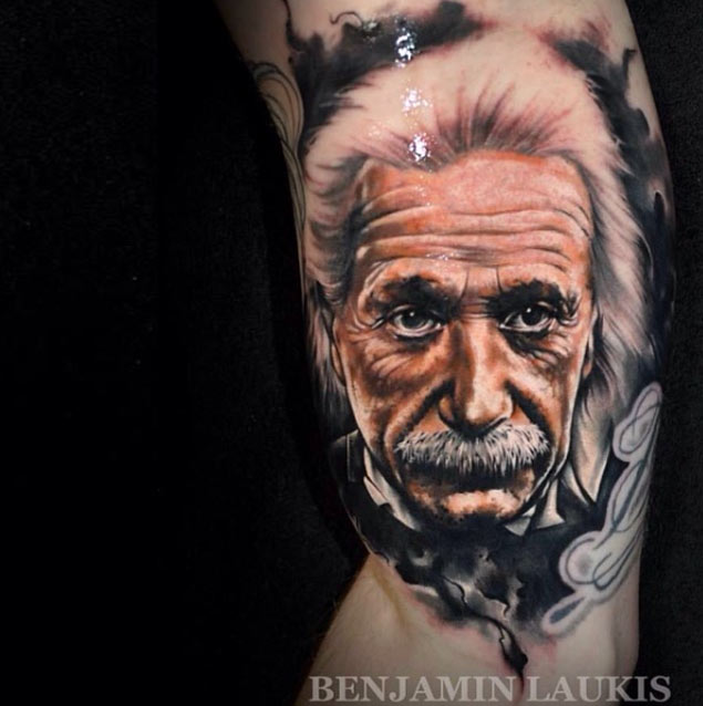 Albert Einstein Tattoo Design by Benjamin Laukis