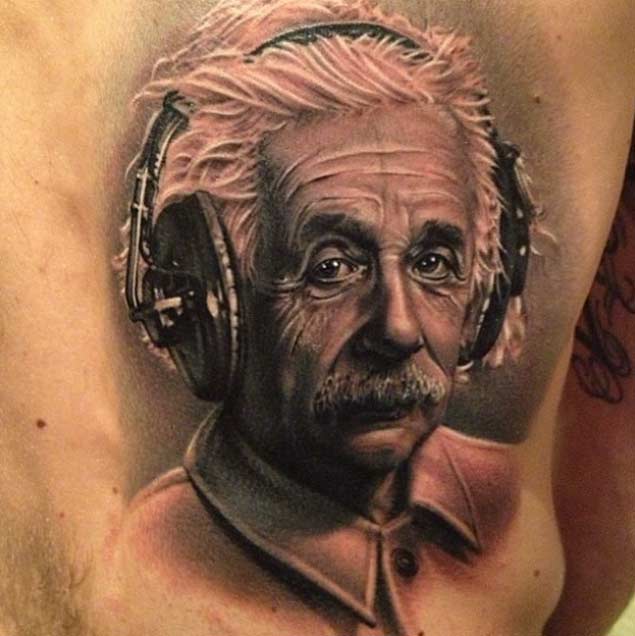Albert Einstein Tattoo by Meehow Kotarski