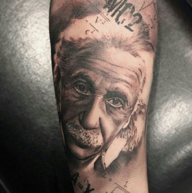 Albert Einstein Tattoo by Miguel Bohigues