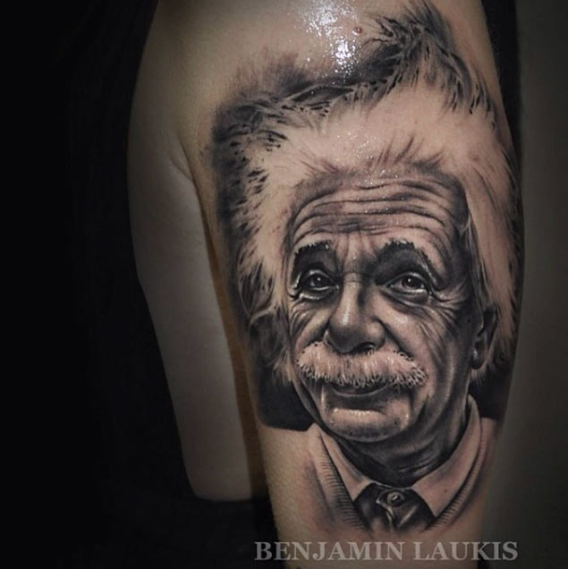 Albert Einstein Tattoo Design by Benjamin Laukis